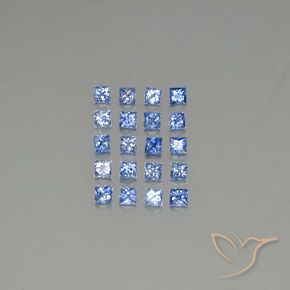 Pastel Blue Sapphire Gem - 0.1ct Princess-Cut (ID: 348056)