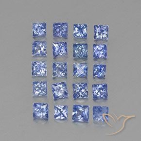 2.36 ctw Blue Sapphire Stones, Natural Sapphire in Princess-Cut Shape for Sale