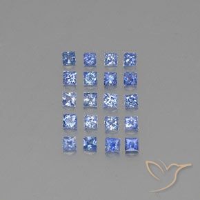 1.74 ctw Blue Sapphire Gemstones, Sapphire Gems in Princess-Cut Shape for Sale.