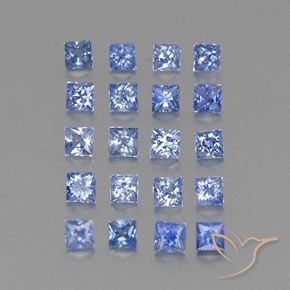 1.74 ctw Blue Sapphire Stones, Natural Sapphire in Princess-Cut Shape for Sale