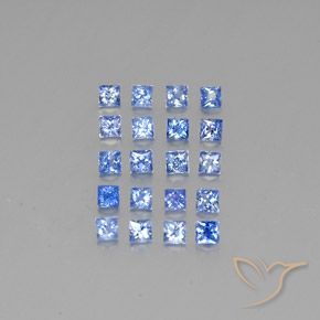 1.80 ctw Blue Sapphire Gemstones, Sapphire Gems in Princess-Cut Shape for Sale.