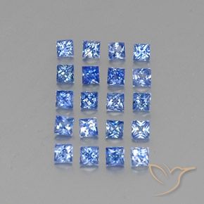 1.89 ctw Blue Sapphire Stones, Natural Sapphire in Princess-Cut Shape for Sale