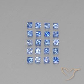 Bleu pastel Saphir gemme - 0.1ct Coupe-princess (ID: 348099)