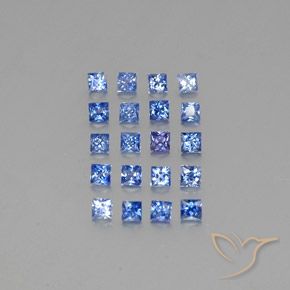 Pastel Blue Sapphire Gem - 0.1ct Princess-Cut (ID: 348101)
