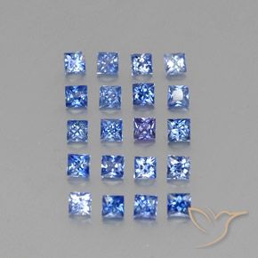 1.77 ctw Blue Sapphire Stones, Natural Sapphire in Princess-Cut Shape for Sale