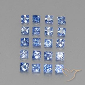 2.27 ctw Blue Sapphire Stones, Natural Sapphire in Princess-Cut Shape for Sale