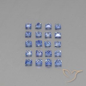 Sapphire Gemstones in 2.4 x 2.4 mm Size for Sale, Sapphire Stones in Pastel Blue Color