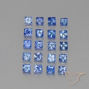 2.03 ctw Blue Sapphire Stones, Natural Sapphire in Princess-Cut Shape for Sale