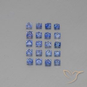 Sapphire Gemstones in 2.4 x 2.4 mm Size for Sale, Sapphire Stones in Pastel Blue Color