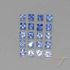 1.78 ctw Blue Sapphire Stones, Natural Sapphire in Princess-Cut Shape for Sale