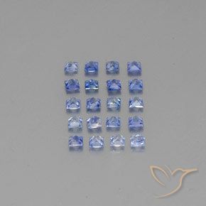 Sapphire Gemstones in 2.4 x 2.3 mm Size for Sale, Sapphire Stones in Pastel Blue Color