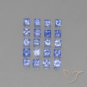 2.05 ctw Blue Sapphire Stones, Natural Sapphire in Princess-Cut Shape for Sale