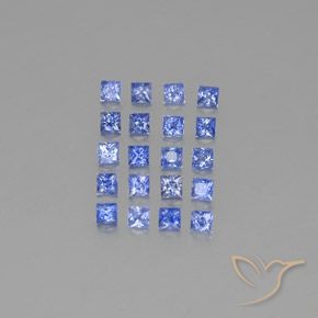 Azul intenso Zafiro Gema - 0.1ct Corte Princesa (ID: 348110)