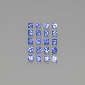 1.63 ctw Blue Sapphire Gemstones, Sapphire Gems in Princess-Cut Shape for Sale.