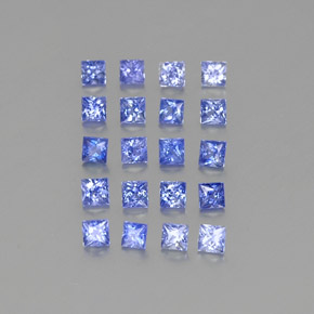1.63 ctw Blue Sapphire Stones, Natural Sapphire in Princess-Cut Shape for Sale