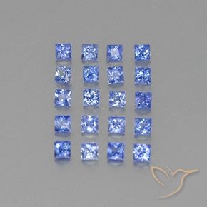 1.55 ctw Blue Sapphire Stones, Natural Sapphire in Princess-Cut Shape for Sale