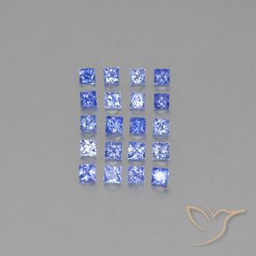 1.85 ct Blue Sapphire, 2.4 x 2.4 mm Princess Cut From Madagascar, Photo A