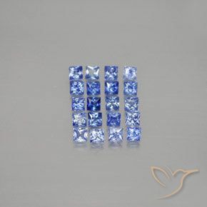 1.58 ctw Blue Sapphire Gemstones, Sapphire Gems in Princess-Cut Shape for Sale.