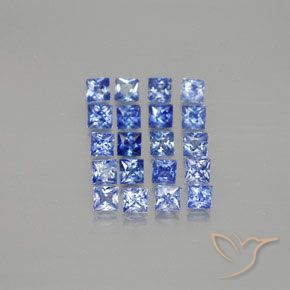 1.58 ctw Blue Sapphire Stones, Natural Sapphire in Princess-Cut Shape for Sale