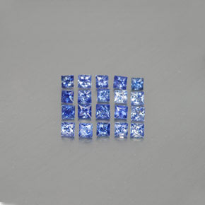 tiefblau Saphir Edelstein - 0.1ct Prinzess-Schliff (ID: 348125)