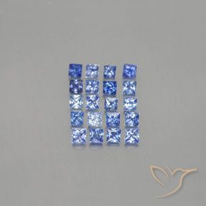 1.57 ct Loose Blue Sapphire, 2.2 x 2.2 mm Princess Cut From Madagascar, Photo A