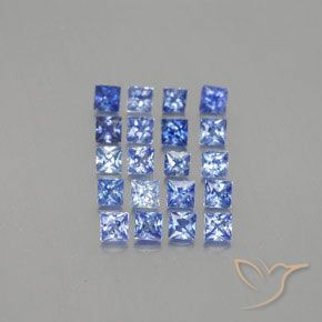 1.57 ctw Blue Sapphire Stones, Natural Sapphire in Princess-Cut Shape for Sale