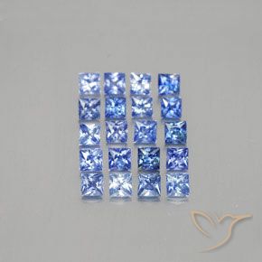 Medium Dark Blue Zaffiro Gem - 0.2ct Taglio Princess (ID: 348129)