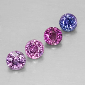 1.27 ct Multicolor Sapphire Stone, Natural Sapphire in Round Facet Shape for Sale