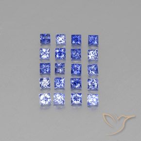 Azul aciano claro Zafiro Gema - 0.1ct Corte Princesa (ID: 348440)