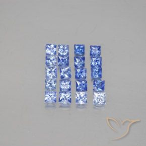 1.75 ctw Blue Sapphire Gemstones, Sapphire Gems in Princess-Cut Shape for Sale.