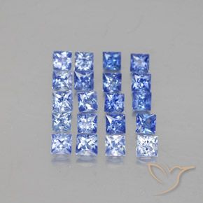 1.75 ctw Blue Sapphire Stones, Natural Sapphire in Princess-Cut Shape for Sale