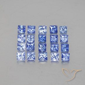 2.43 ctw Blue Sapphire Stones, Natural Sapphire in Princess-Cut Shape for Sale