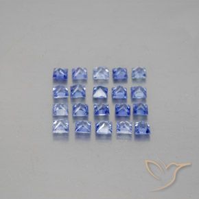 Sapphire Gemstones in 2.6 x 2.5 mm Size for Sale, Sapphire Stones in Pastel Blue Color
