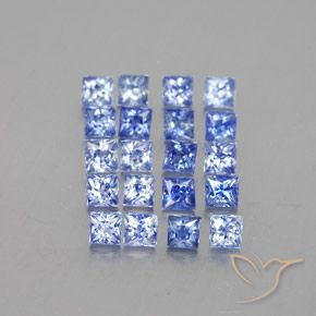 2.11 ctw Blue Sapphire Stones, Natural Sapphire in Princess-Cut Shape for Sale