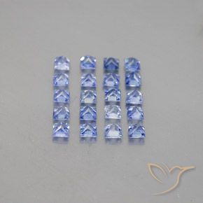 Sapphire Gemstones in 2.4 x 2.4 mm Size for Sale, Sapphire Stones in Pastel Blue Color