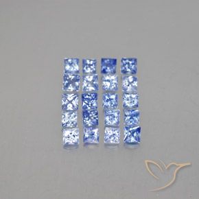 1.85 ct Loose Blue Sapphire, 2.3 x 2.3 mm Princess Cut From Madagascar, Photo A
