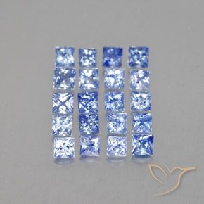 1.85 ctw Blue Sapphire Stones, Natural Sapphire in Princess-Cut Shape for Sale