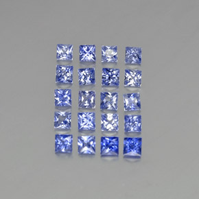 1.31 ctw Blue Sapphire Gemstones, Sapphire Gems in Princess-Cut Shape for Sale.