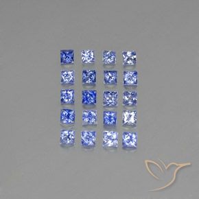 Intense Blue Zaffiro Gem - 0.1ct Taglio Princess (ID: 348465)