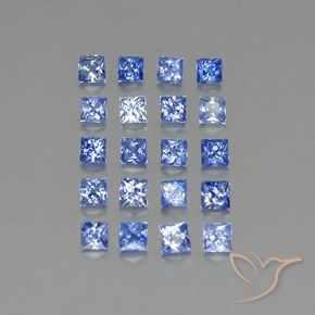 1.90 ctw Blue Sapphire Stones, Natural Sapphire in Princess-Cut Shape for Sale