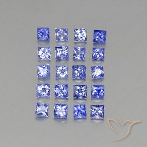 1.67 ctw Blue Sapphire Stones, Natural Sapphire in Princess-Cut Shape for Sale