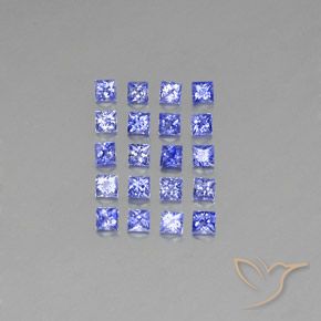 Azul violeta intenso Zafiro Gema - 0.1ct Corte Princesa (ID: 348469)