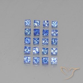 2.54 ctw Blue Sapphire Stones, Natural Sapphire in Princess-Cut Shape for Sale