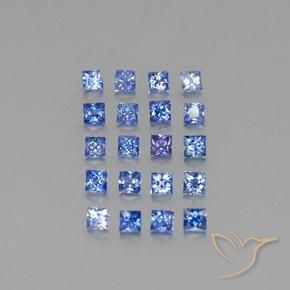 1.72 ctw Blue Sapphire Stones, Natural Sapphire in Princess-Cut Shape for Sale