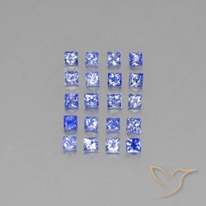 1.99 ctw Blue Sapphire Gemstones, Sapphire Gems in Princess-Cut Shape for Sale.