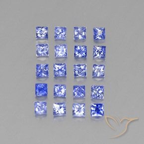 1.99 ctw Blue Sapphire Stones, Natural Sapphire in Princess-Cut Shape for Sale