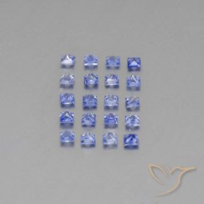 Sapphire Gemstones in 2.4 x 2.4 mm Size for Sale, Sapphire Stones in Pastel Blue Color