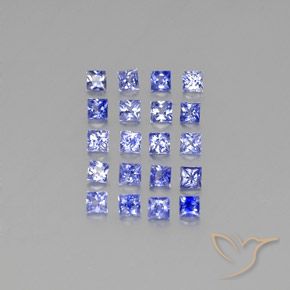 tiefblau Saphir Edelstein - 0.1ct Prinzess-Schliff (ID: 348489)