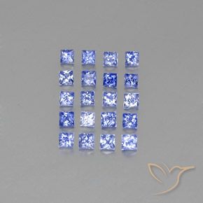 Pastel Blue 蓝宝石 Gem - 0.1ct 公主切割 (ID: 348491)