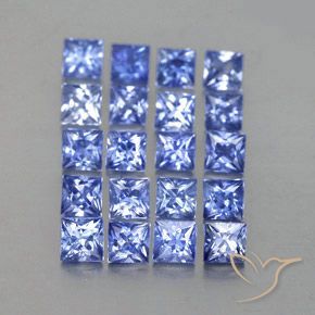 3.38 ctw Blue Sapphire Stones, Natural Sapphire in Princess-Cut Shape for Sale